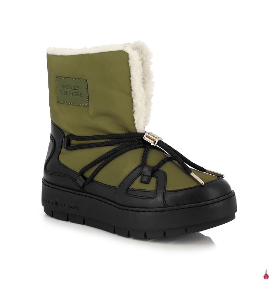 Gefütterte Halbstiefel Essential - Khaki und Schwarz