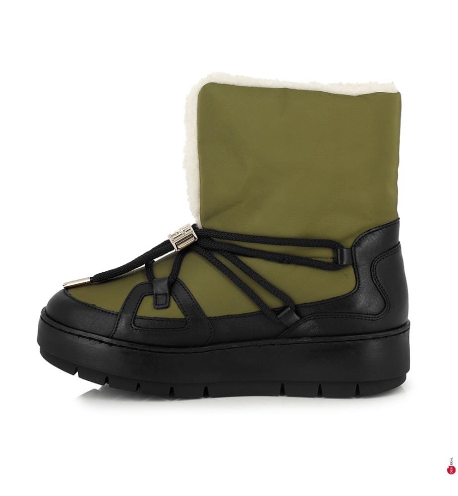 Gefütterte Halbstiefel Essential - Khaki und Schwarz