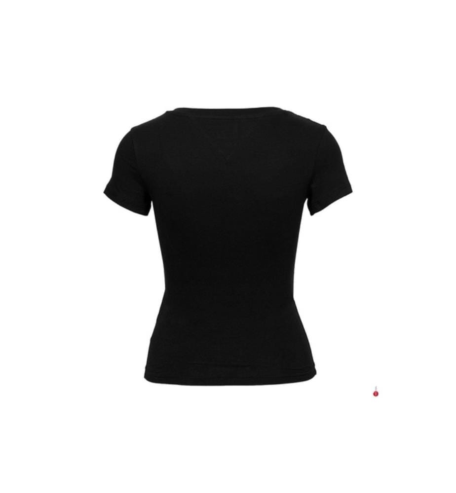 Tommy Hilfiger Damen-T-Shirt in Slim Fit aus Baumwolle – Schwarz