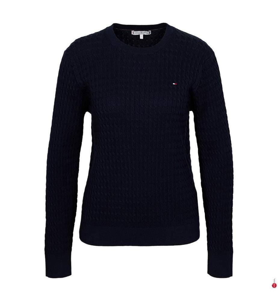 Pull à mailles torsadées - Marine
