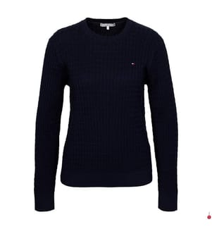 Pull à mailles torsadées - Marine