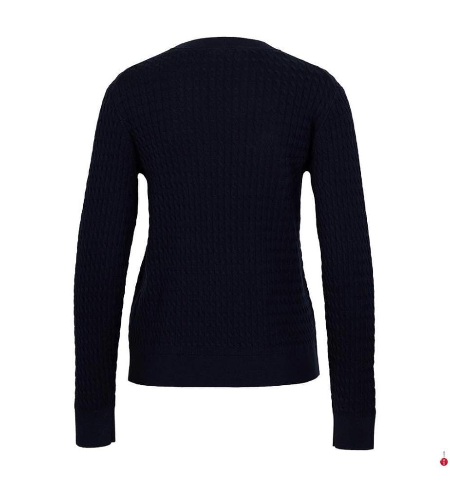 Pull à mailles torsadées - Marine