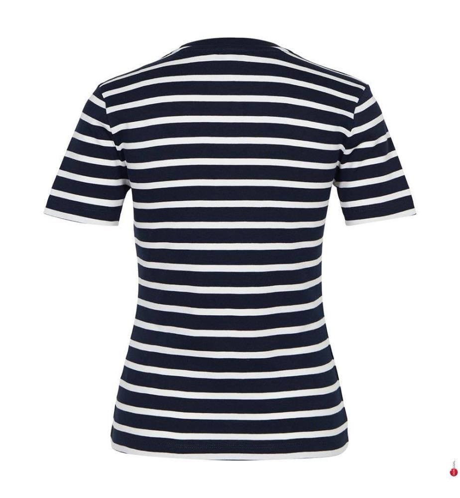 T-Shirt Slim Fit - Marineblau und Weiss