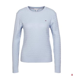 Pullover mit gedrehten Maschen - Hellblau