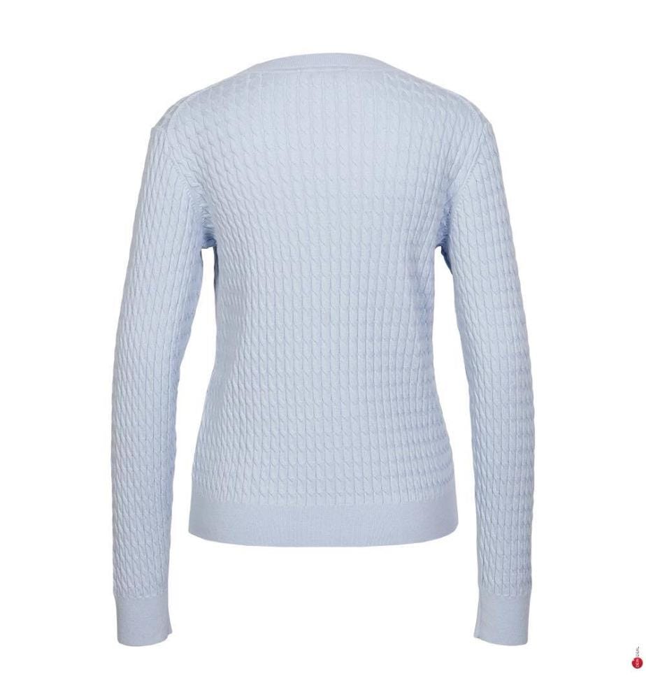 Pullover mit gedrehten Maschen - Hellblau