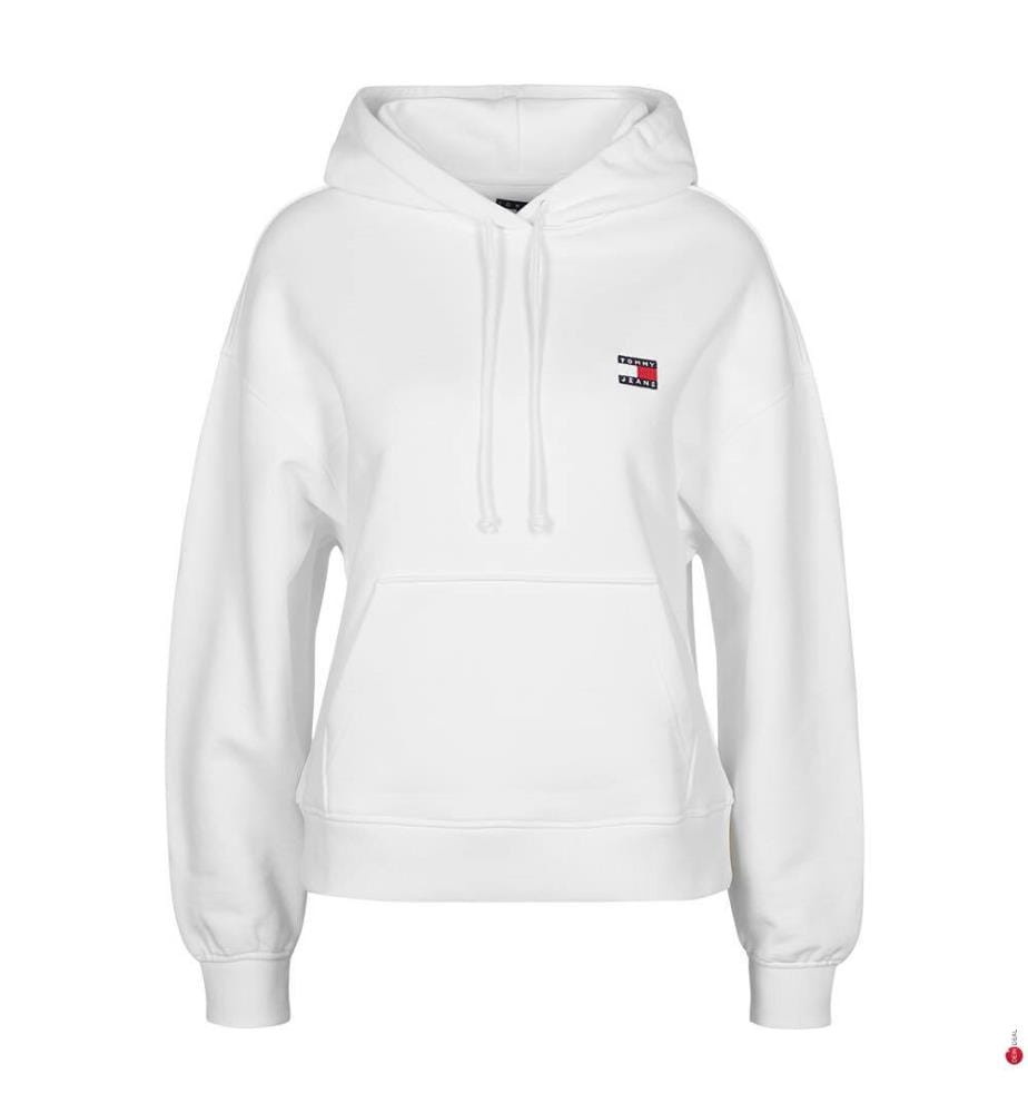 Badge Boxy Hoodie - White