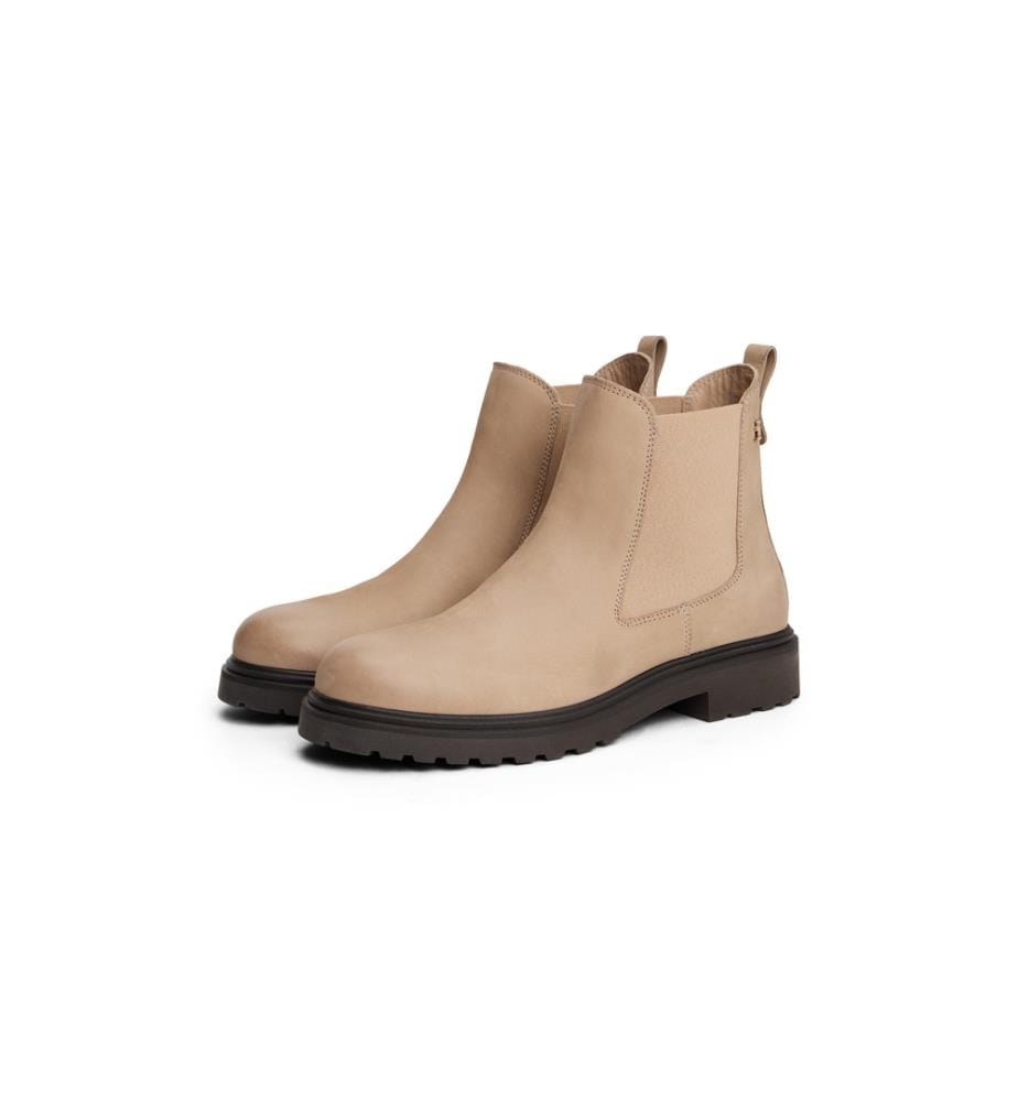 Nubuk-Stiefeletten - Hellbraun
