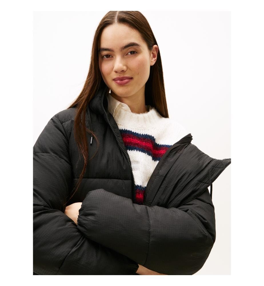 Veste bouffante à capuche - Noir