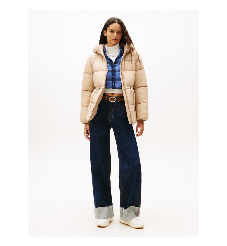 Bauschige Jacke mit Kapuze - Malted Milk