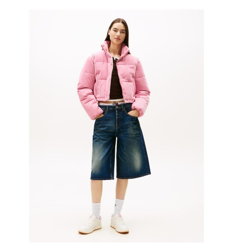 Cord-Fleecejacke - Rosa