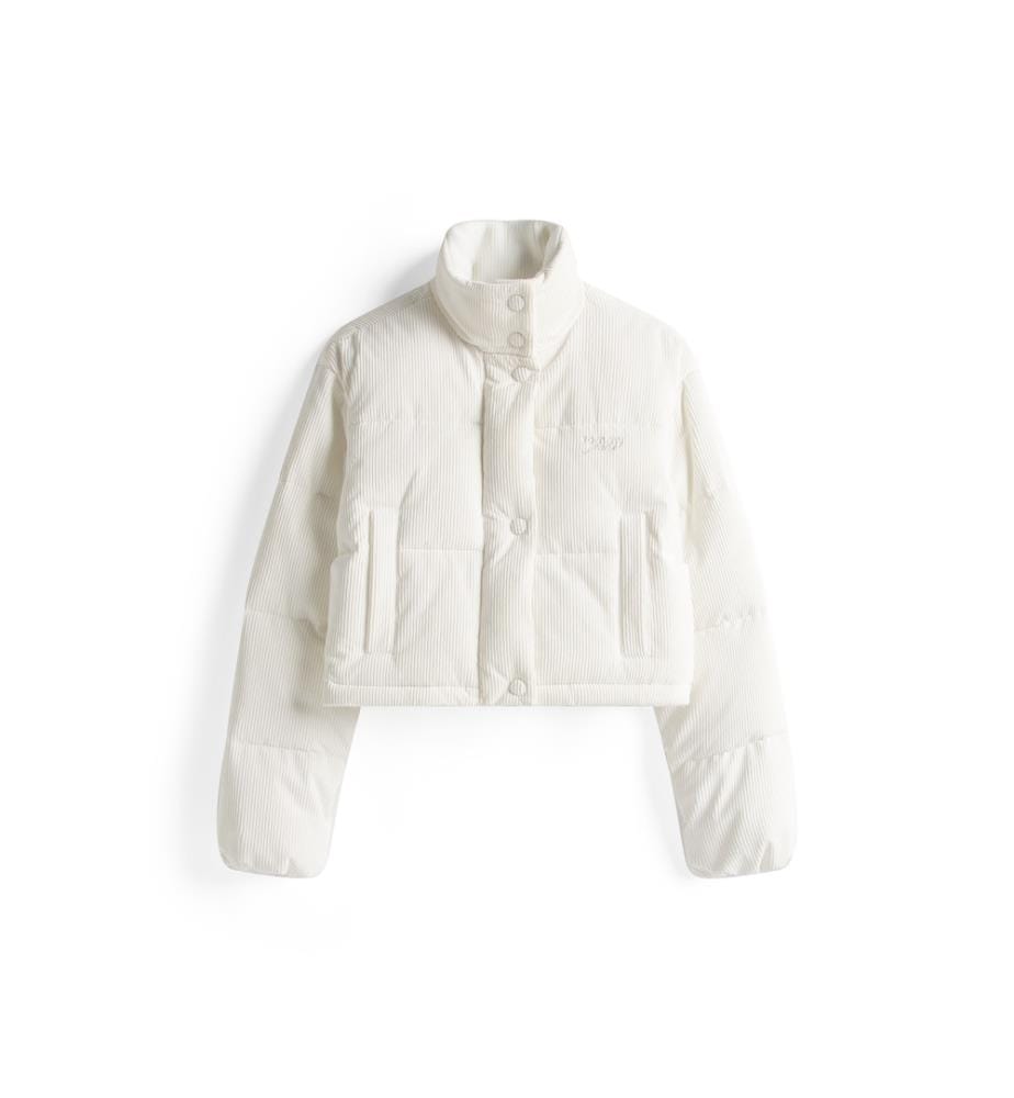 Cord-Fleecejacke - Weiss