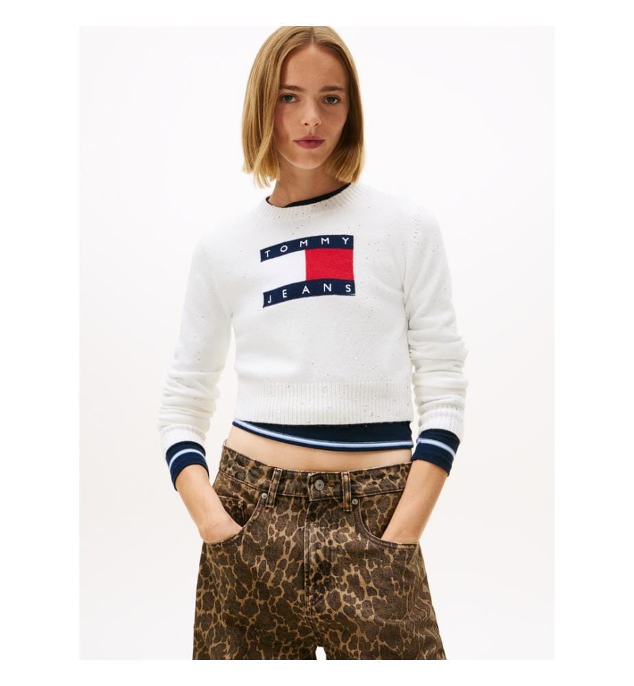 Sparkle Flag Pullover - Weiss
