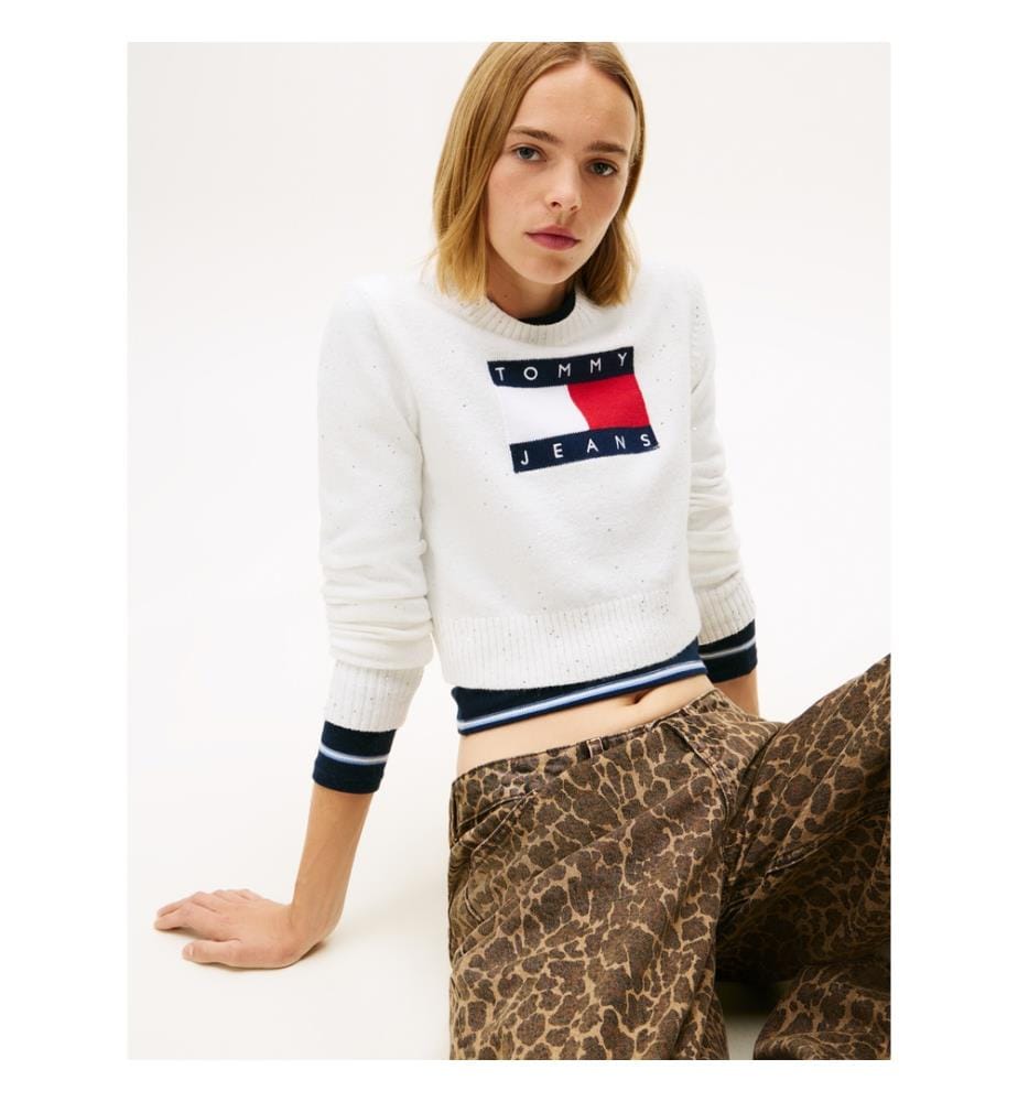 Sparkle Flag Pullover - Weiss