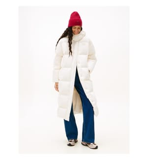 Lange, wattierte Daunenjacke Alaska - Weiss