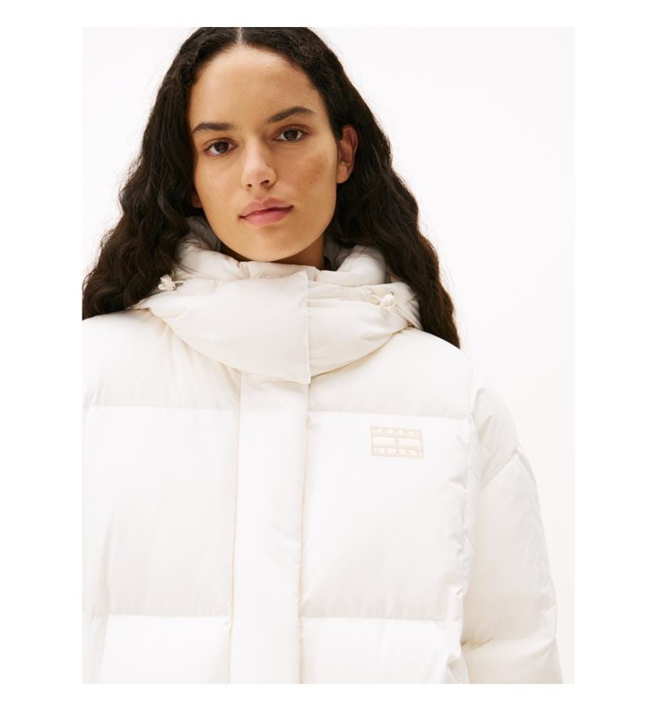 Lange, wattierte Daunenjacke Alaska - Weiss