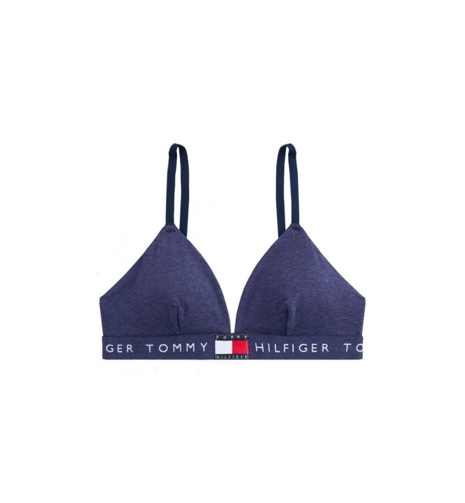 Triangel-BH mit wiederholtem Logo - Blau
