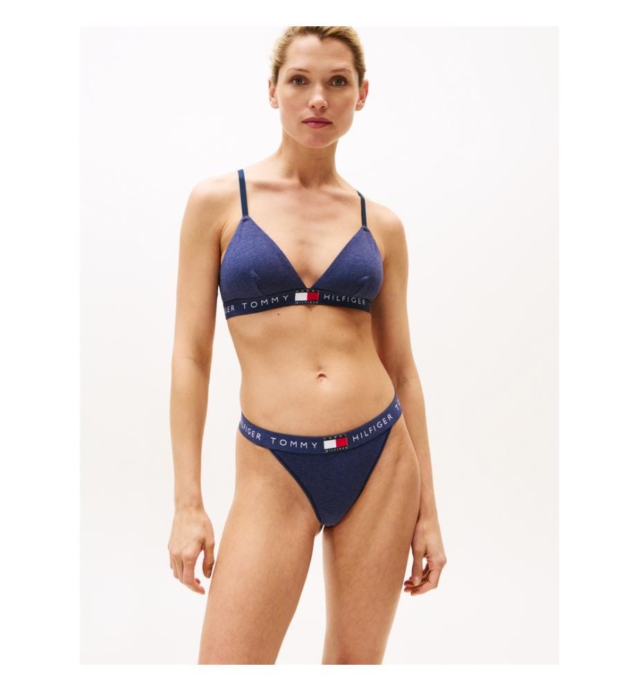 Triangel-BH mit wiederholtem Logo - Blau