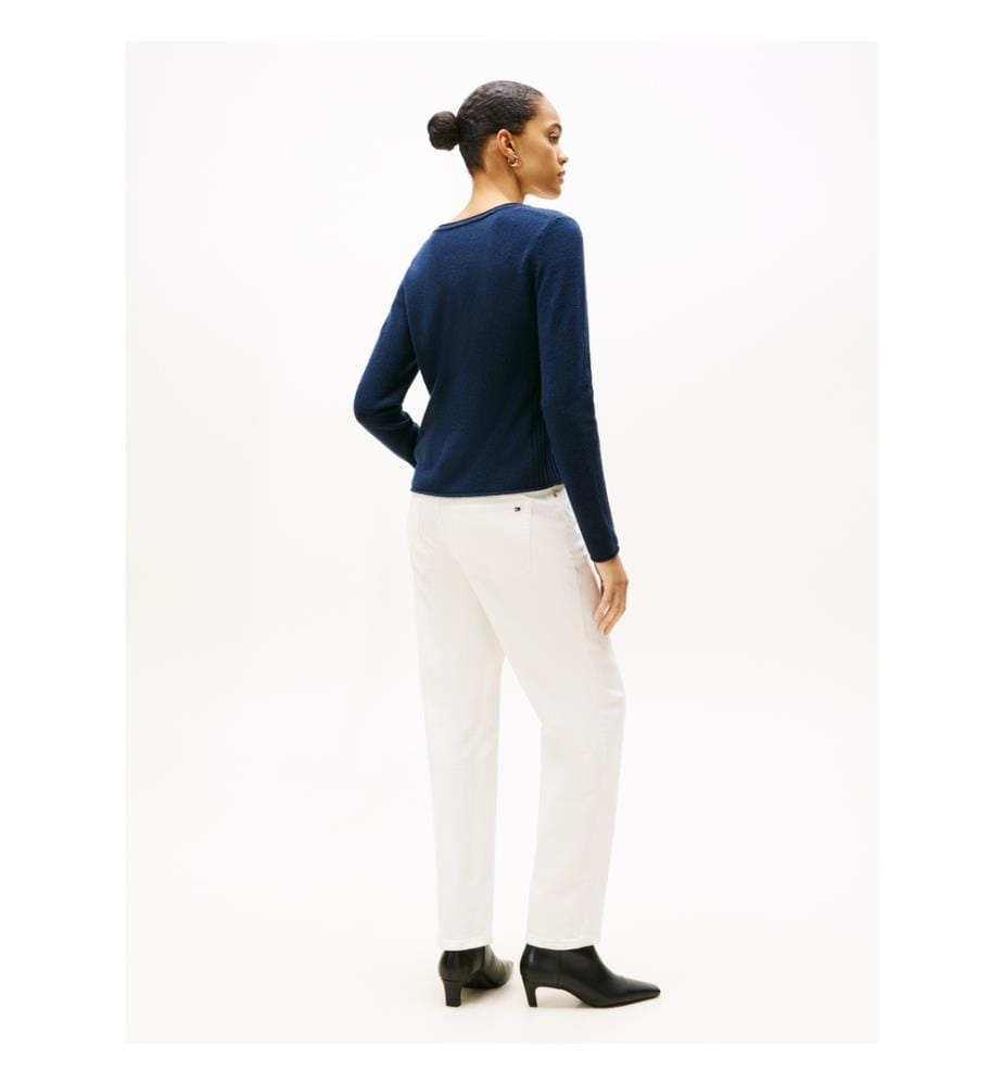 Pullover aus weicher Wolle mit V-Ausschnitt - Dark Blue
