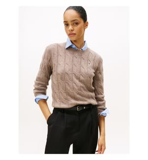 Pullover aus weicher Wolle mit gedrehtem Strick - Braun