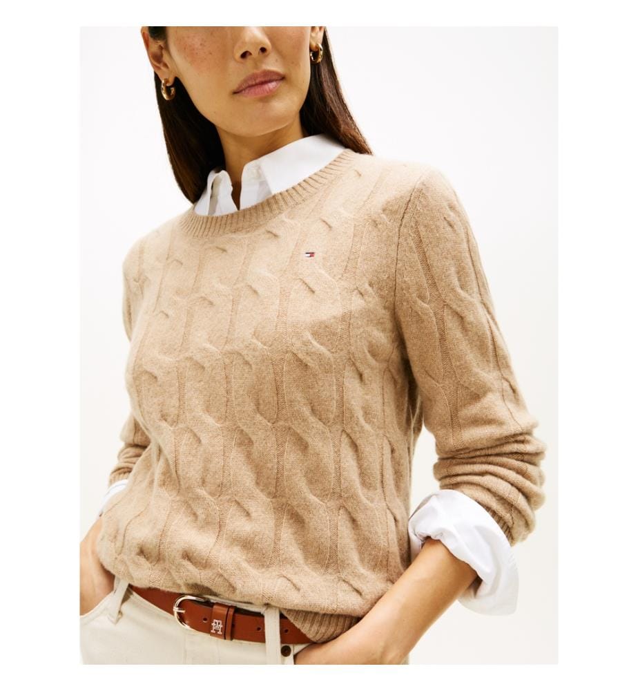 Pullover Soft Wool Cable - Beige