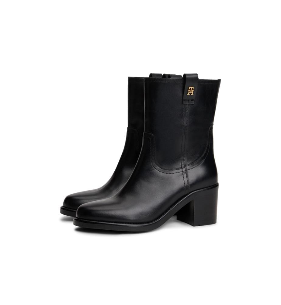 Reiterstiefeletten mit Absatz - Schwarz