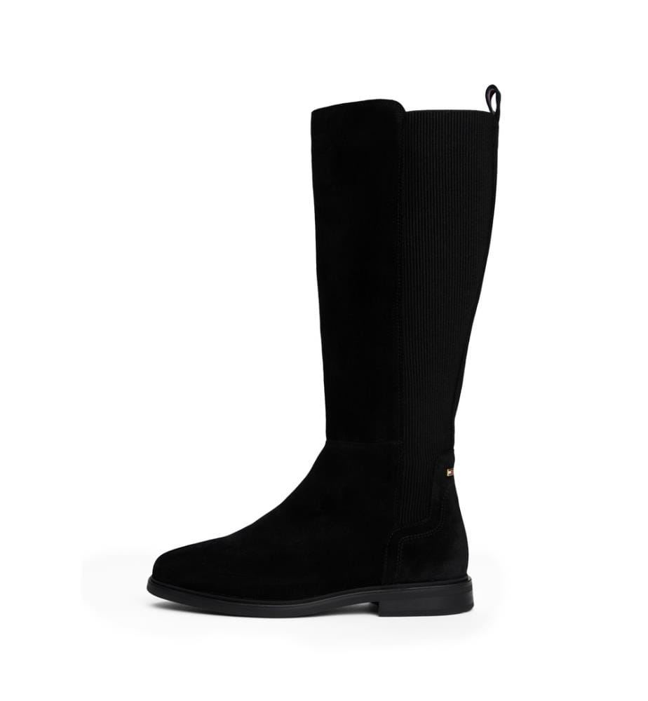 Flag Suede Lange Stiefel - Schwarz