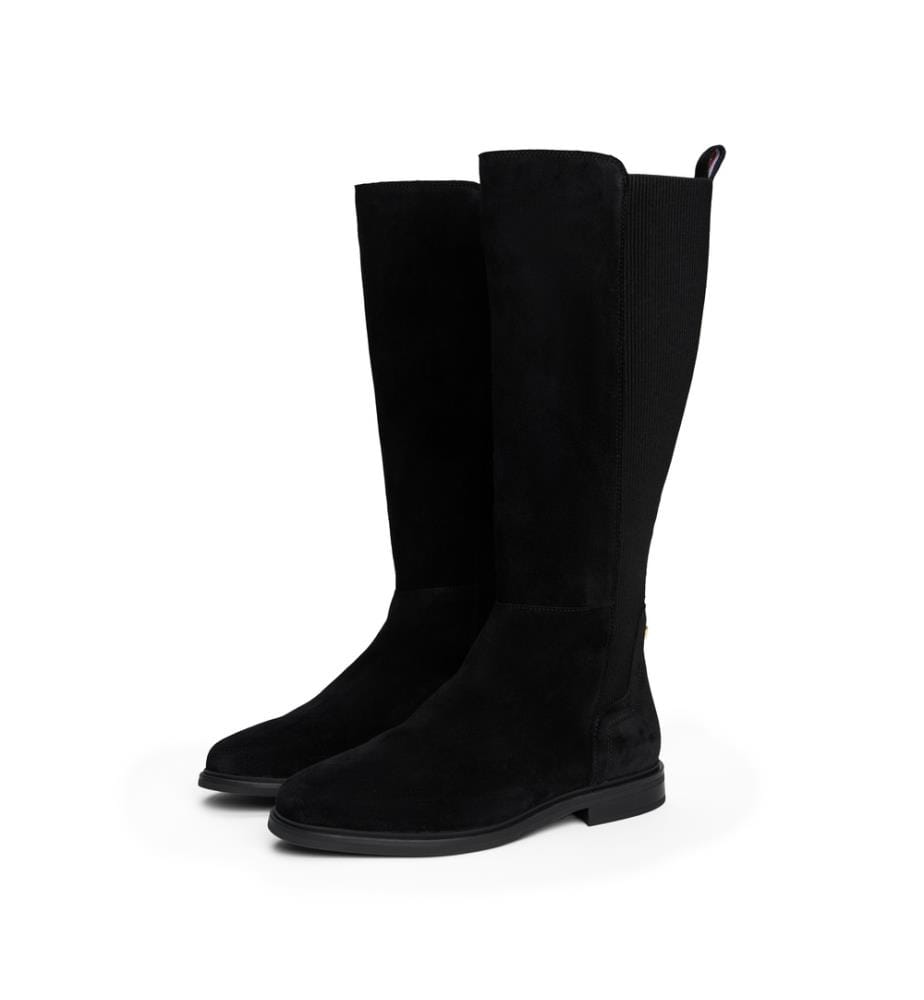 Flag Suede Lange Stiefel - Schwarz