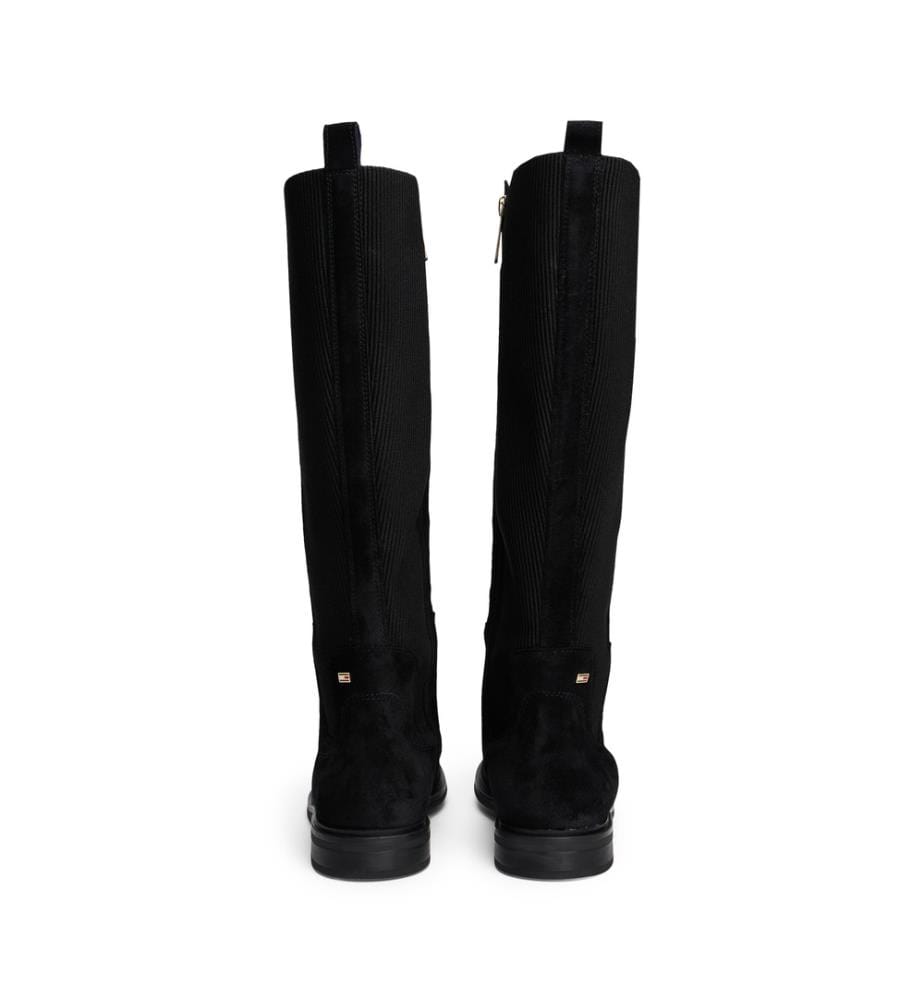 Flag Suede Lange Stiefel - Schwarz