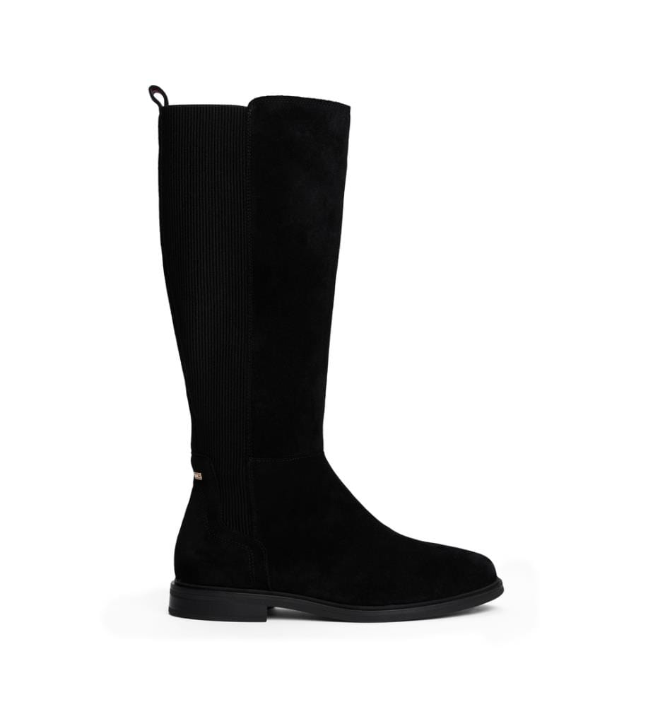 Flag Suede Lange Stiefel - Schwarz