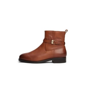 Bottines cavalières en cuir - Marron