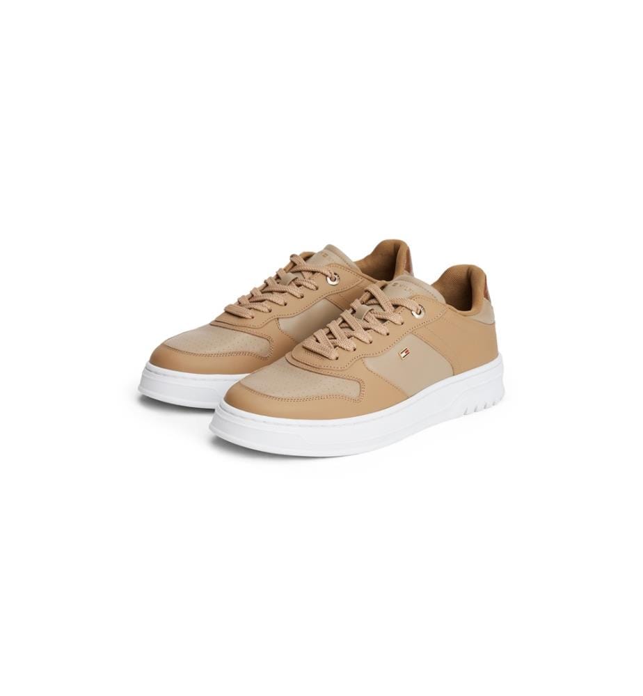 Leather sneakers - Beige and White