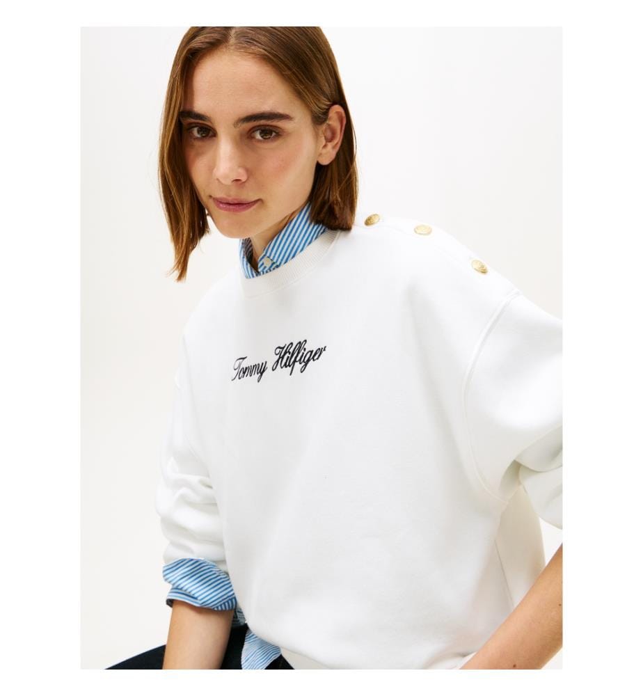 Lässig geschnittenes Sweatshirt - Weiss