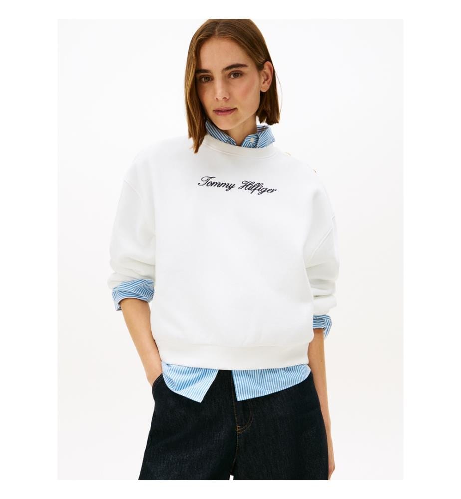 Lässig geschnittenes Sweatshirt - Weiss