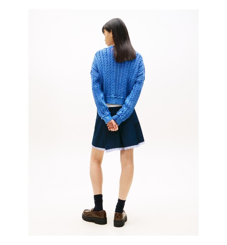 Pull en Maille Torsadée - Bleu