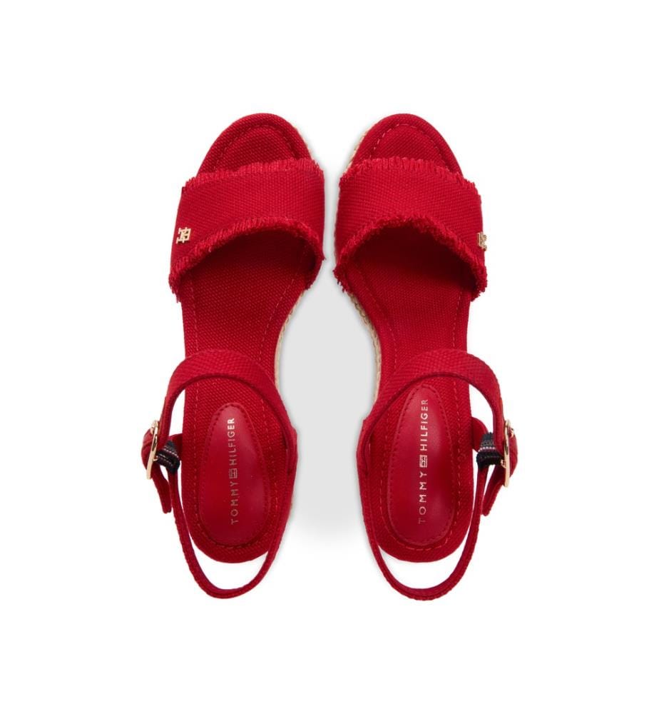 Espadrilles mit Keilabsatz – Rot