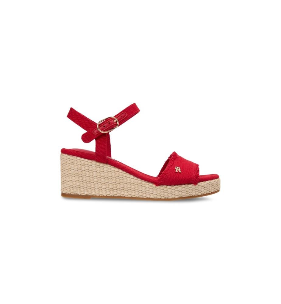 Espadrilles mit Keilabsatz – Rot