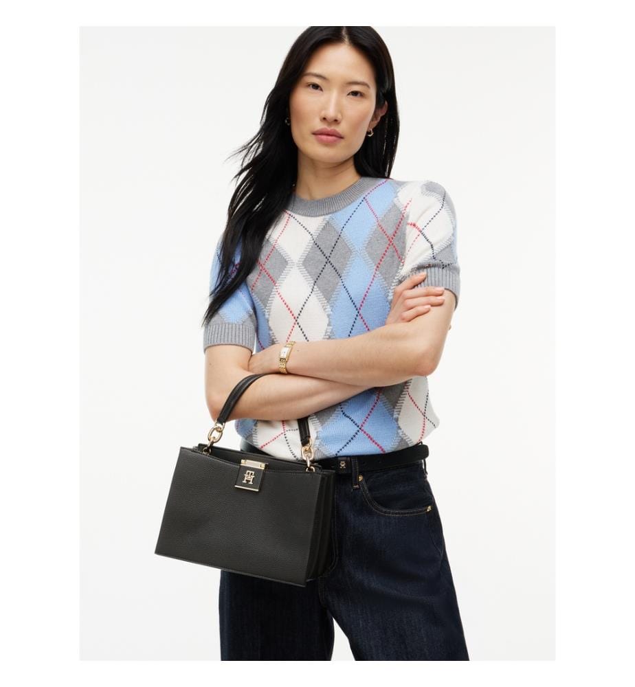 Strukturierte Handtasche für Damen – Schwarz