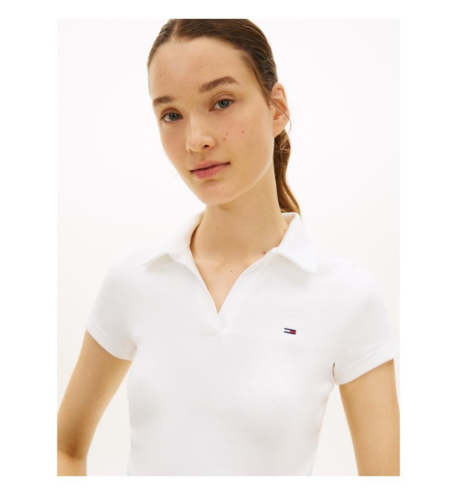 Polo Slim a coste - Bianco