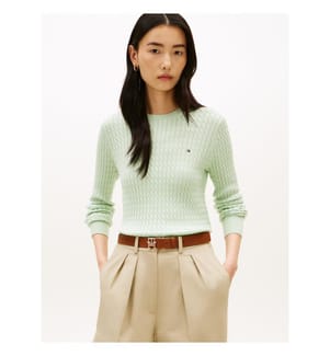 Pull en Maille Torsadé - Vert Clair