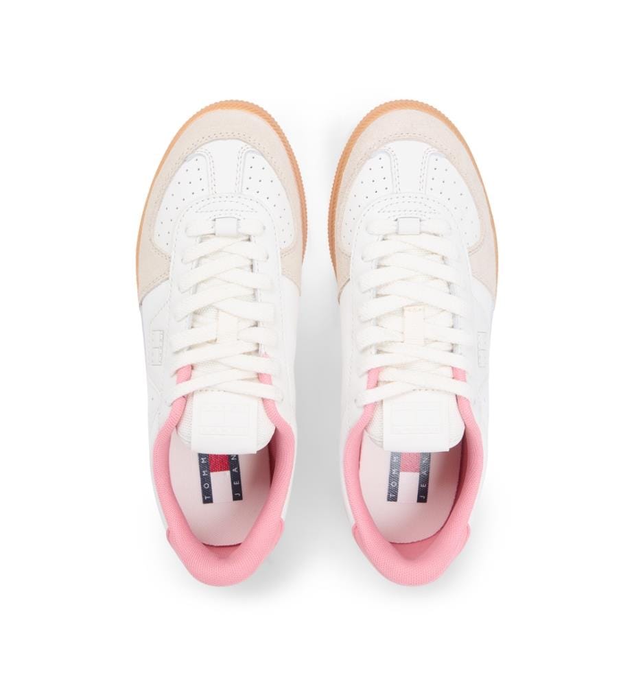 Baskets en Cuir The Greenwich - Blanc et Rose