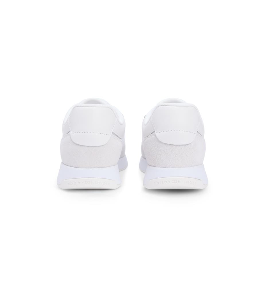 Multitextur-Sneakers aus Wildleder mit Zacken - Weiss