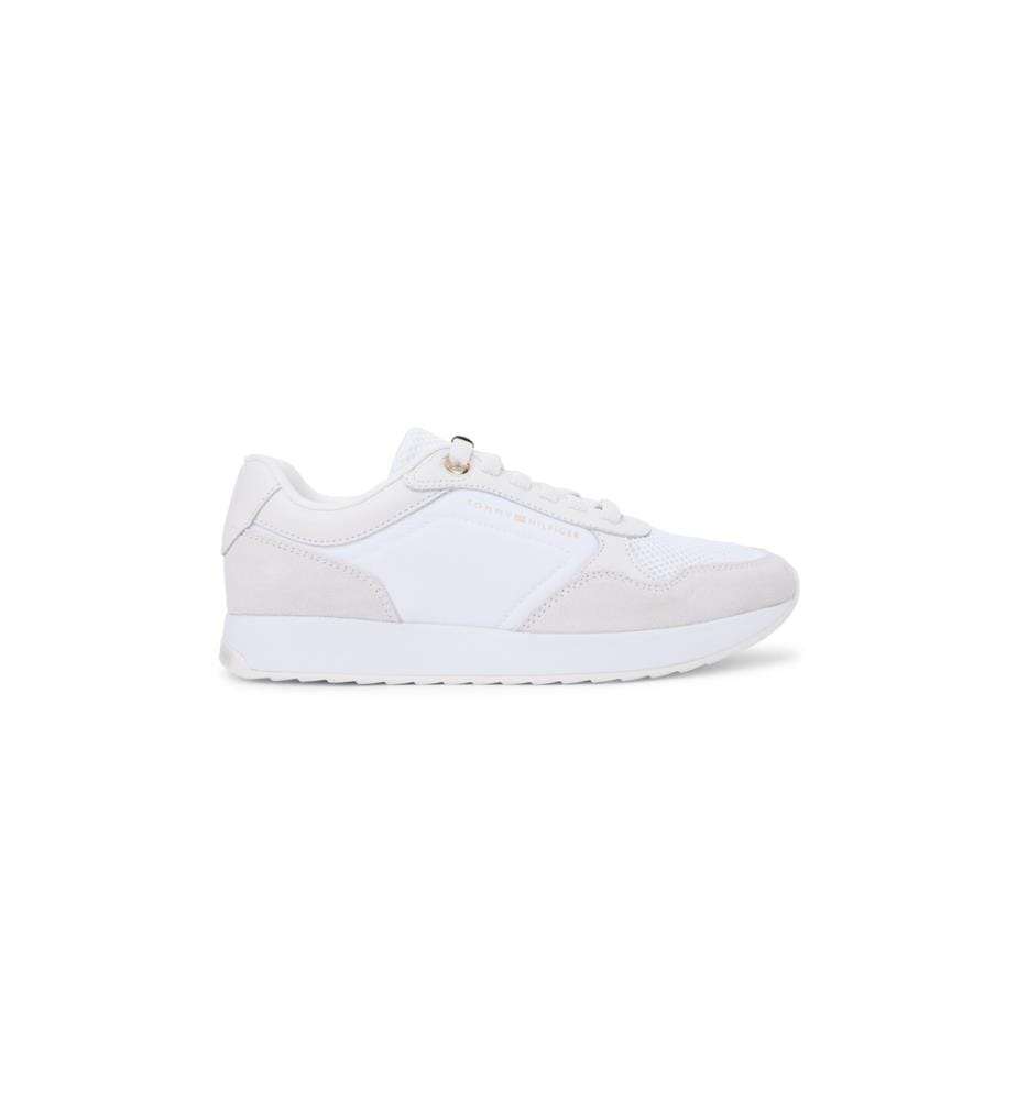Multitextur-Sneakers aus Wildleder mit Zacken - Weiss
