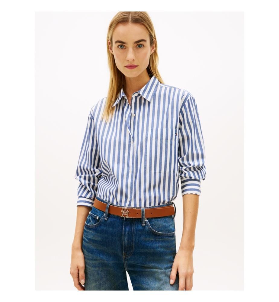 Classic Oversize Hemd - Blau und Weiss