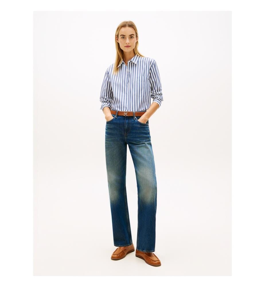 Classic Oversize Hemd - Blau und Weiss