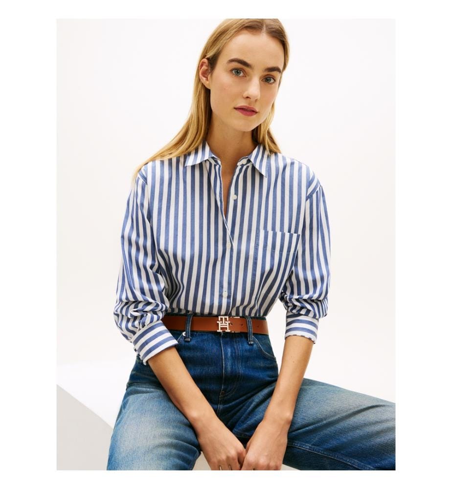 Classic Oversize Hemd - Blau und Weiss