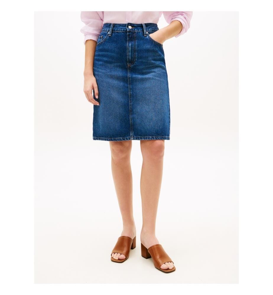 Bleistiftrock aus Denim - Blau