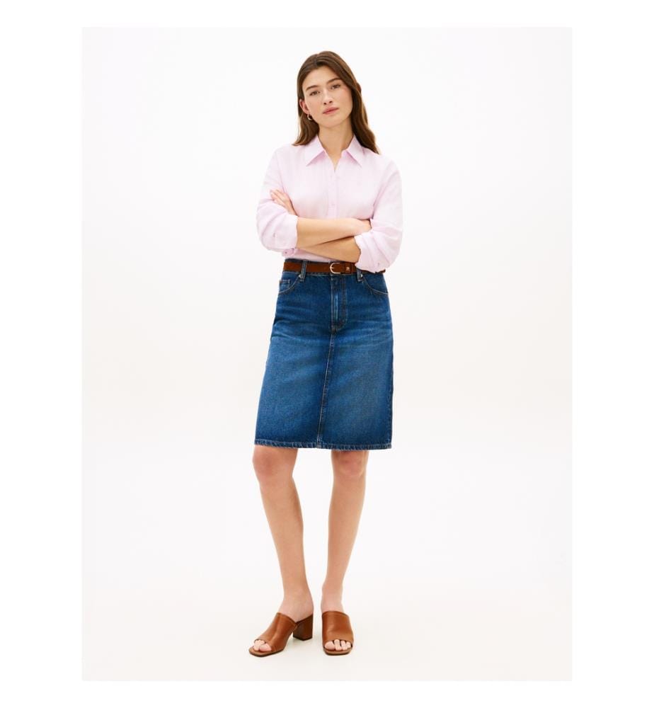 Bleistiftrock aus Denim - Blau