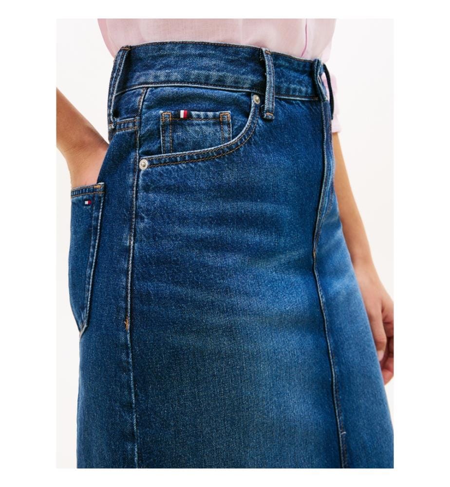Bleistiftrock aus Denim - Blau
