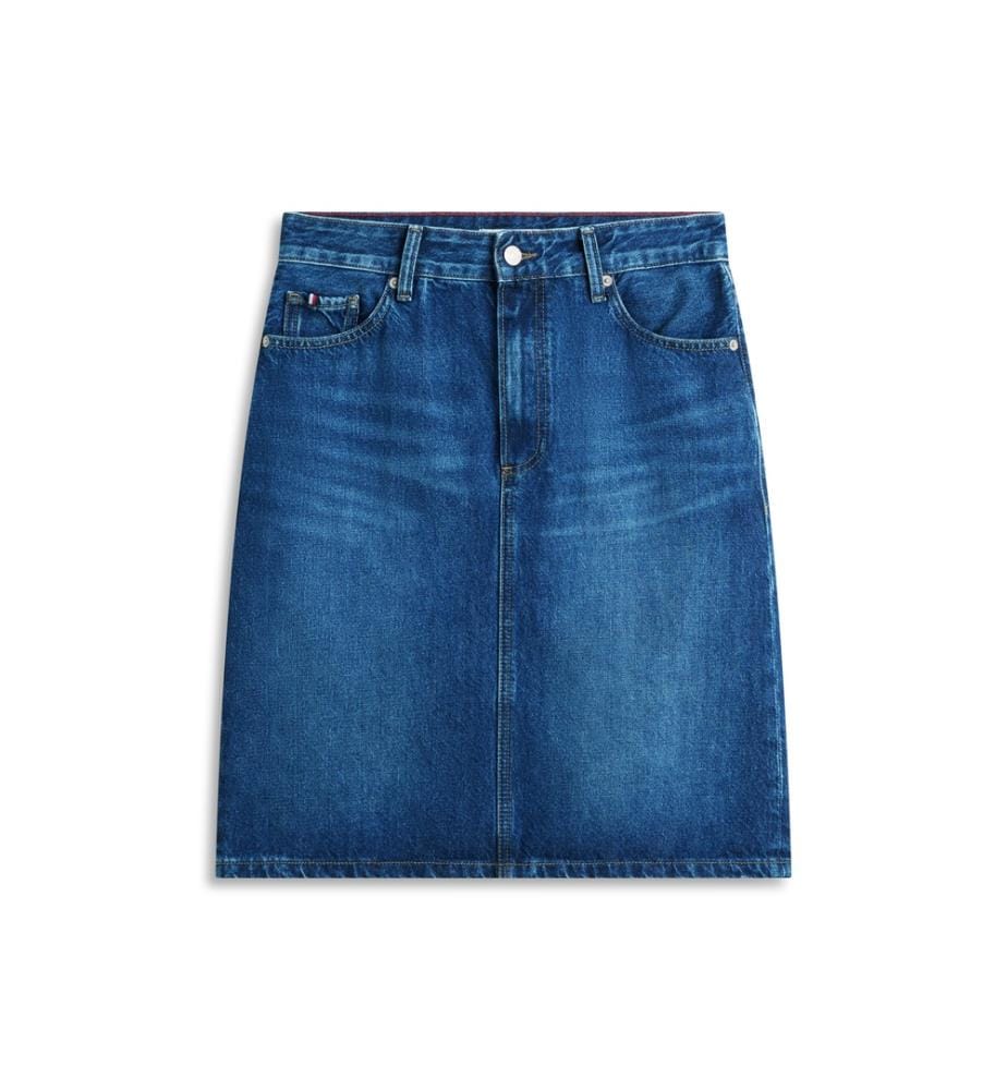 Bleistiftrock aus Denim - Blau