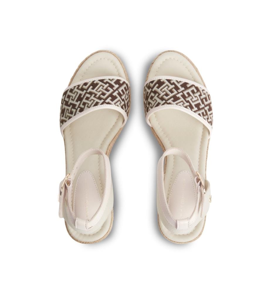 Espadrilles aus Jacquard - Braun und Weiss